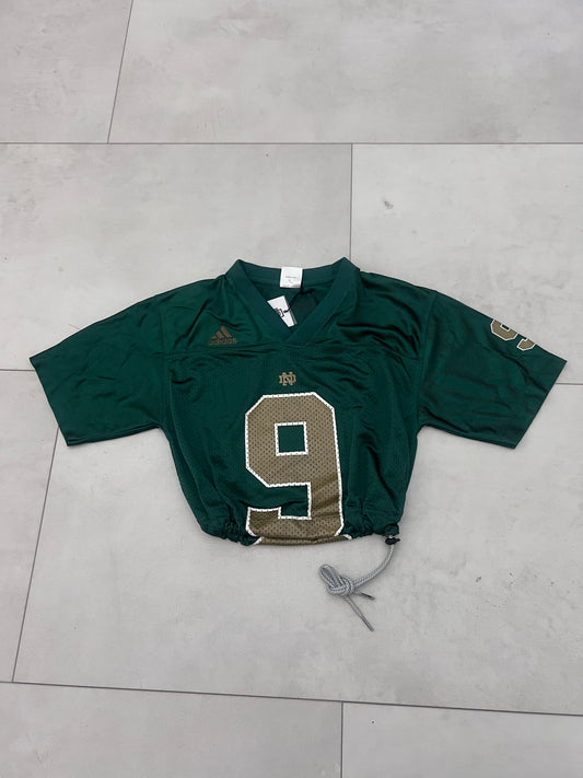 Upcyled cropped Notre Dame Jersey size XS