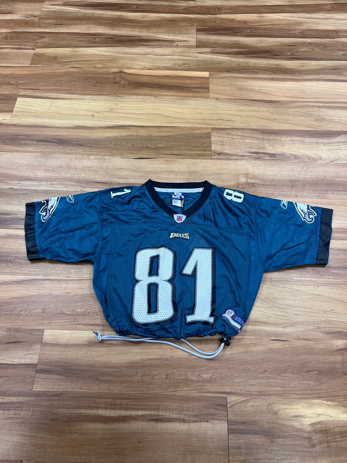 Upcyled Cropped Philadelphia Eagles Owens jersey women size small/youth large
