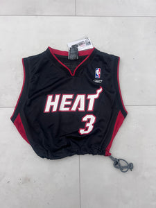 Upcycled Cropped Miami Heat Dwayne Wade Jersey size Small