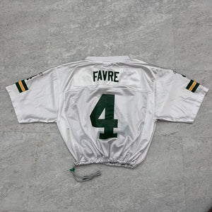 Upcycled Cropped Green Bay Packers Bret Favre Jersey size Medium.