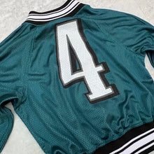 Load image into Gallery viewer, Up cycled Philadelphia Eagles Raglan cropped Jersey. Size Medium