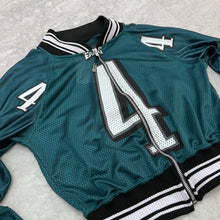 Load image into Gallery viewer, Up cycled Philadelphia Eagles Raglan cropped Jersey. Size Medium