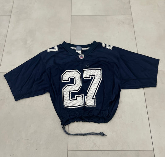 Cropped Dallas Cowboy Eddie George jersey size Youth extra Large/women medium