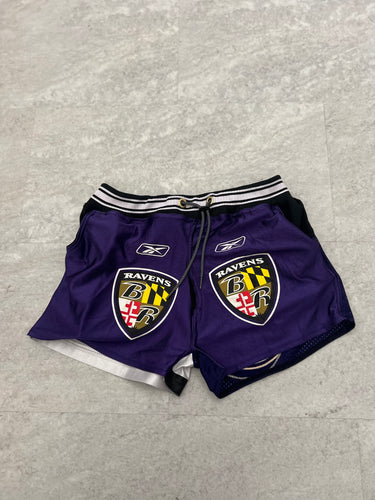 Up-cycled Reworked Baltimore Ravens shorts size Small