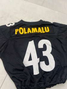 Cropped Pittsburgh Steelers Troy Polamalu jersey