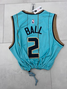 Upcycled Charlotte Hornets “Buzz City” Lamelo Ball jersey size Large