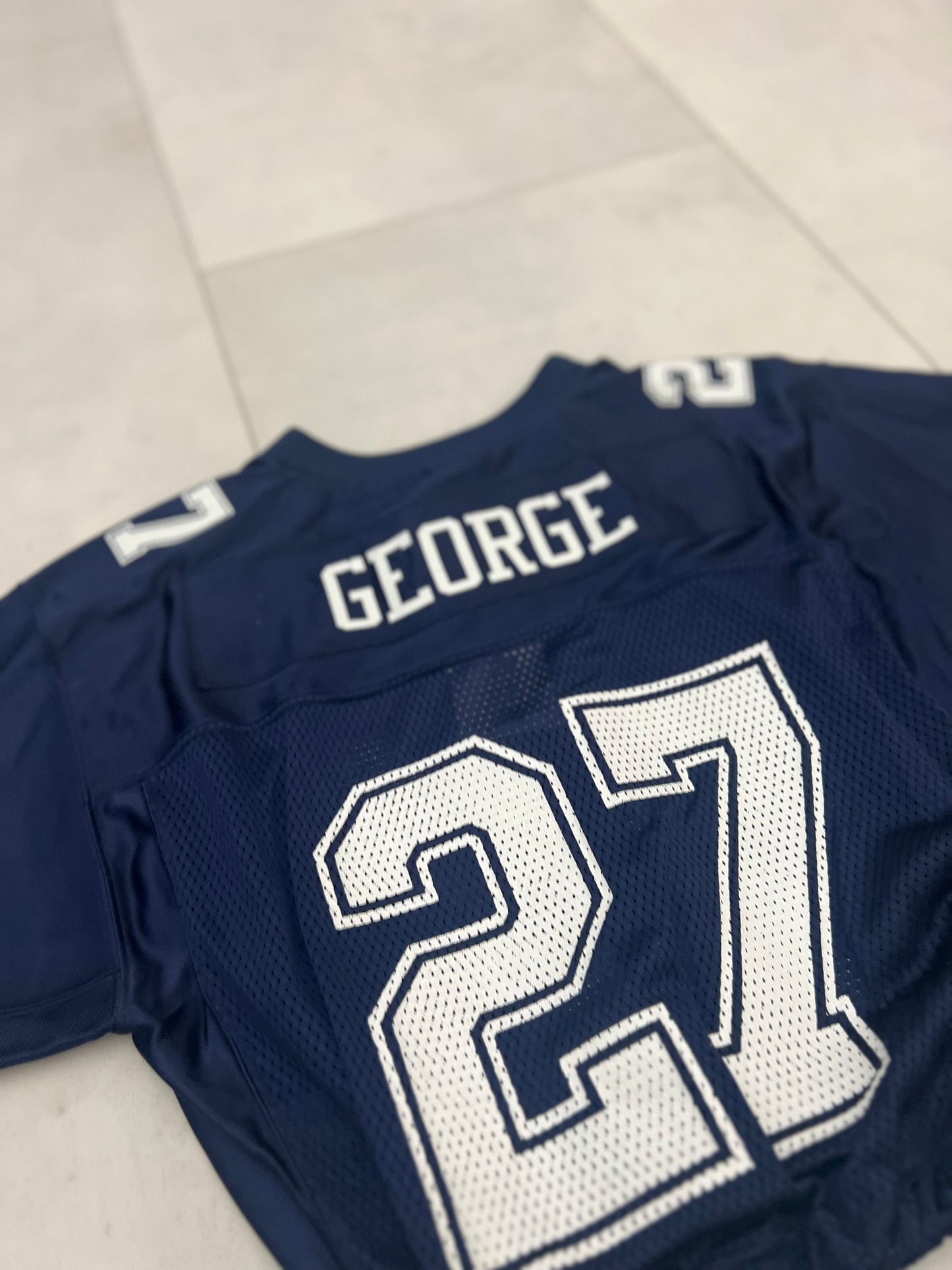 Cropped Dallas Cowboy Eddie George jersey size Youth extra Large/women medium