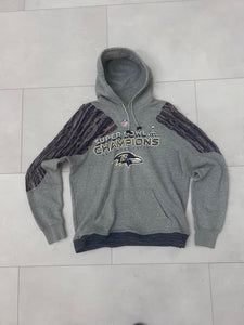 Up-cycled Baltimore hoodie with Sweater accents size Large