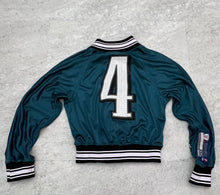 Load image into Gallery viewer, Up cycled Philadelphia Eagles Raglan cropped Jersey. Size Medium