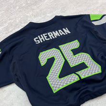 Load image into Gallery viewer, Upcycled Seattle Seahawks Richard Sherman jersey size Medium