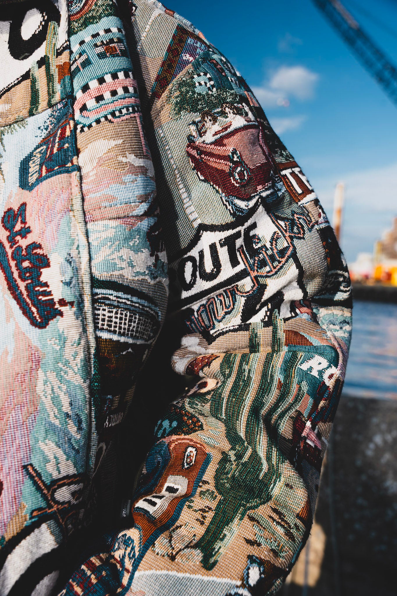 Upcycled Work jacket tapestry