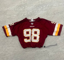 Load image into Gallery viewer, Up-cycled Cropped Washington Redskins Jersey size Small