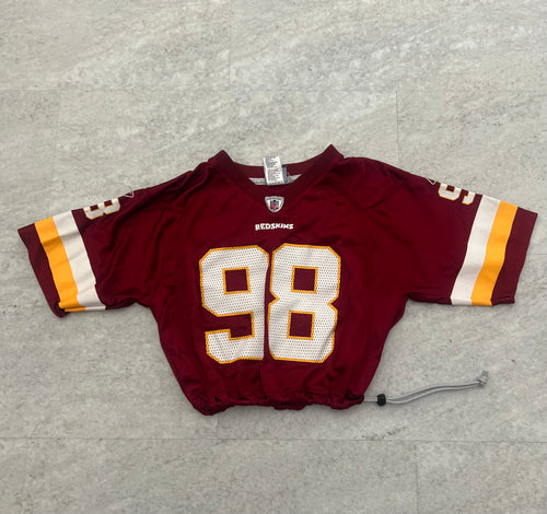 Up-cycled Cropped Washington Redskins Jersey size Small