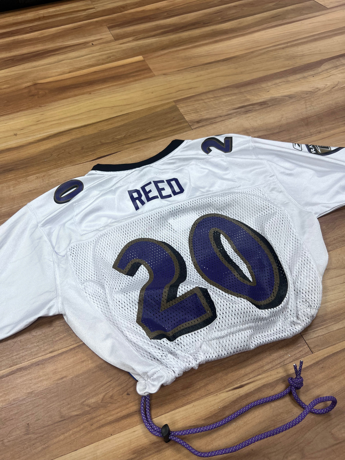 Upcyled Cropped Baltimore Ravens Ed Reed jersey size women small/youth Large