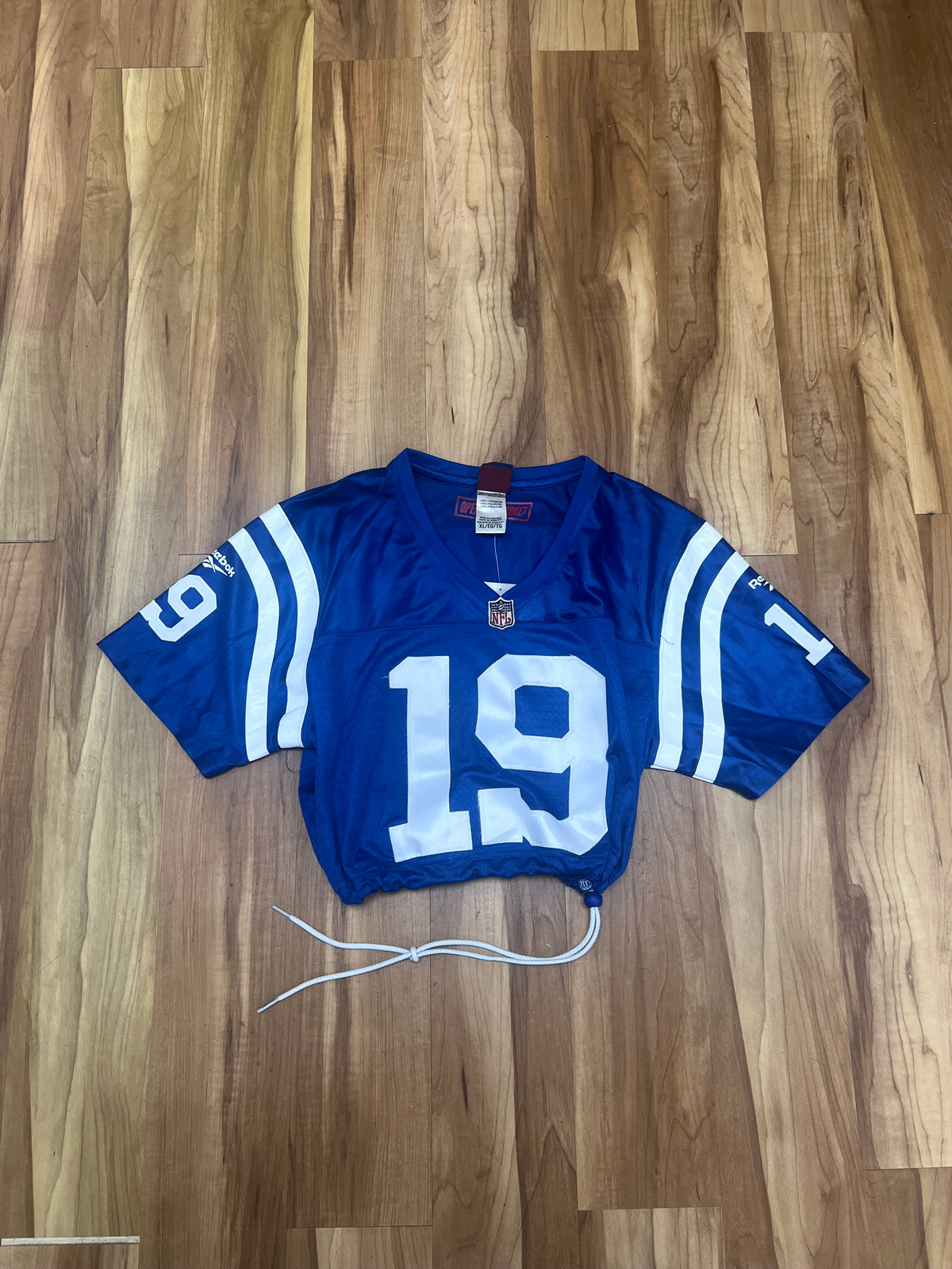 Upcyled Cropped Johnny Unitas Indianapolis Colts jersey size Large
