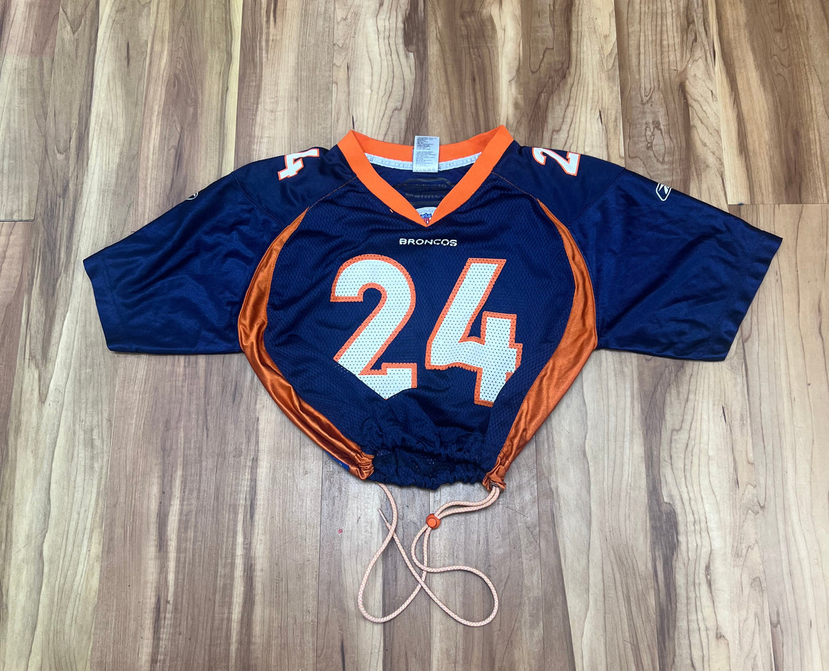 Upcyled Cropped Champ Bailey Denver Broncos jersey size Medium