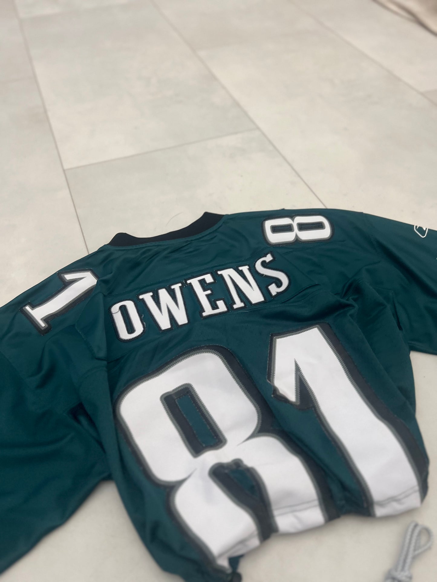 Cropped Philadelphia Eagles jersey Owens size adult XL