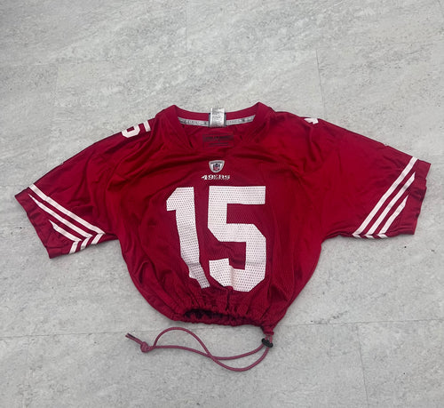 Up-cycled Cropped San Fransisco 49ers jersey #15. Size Medium