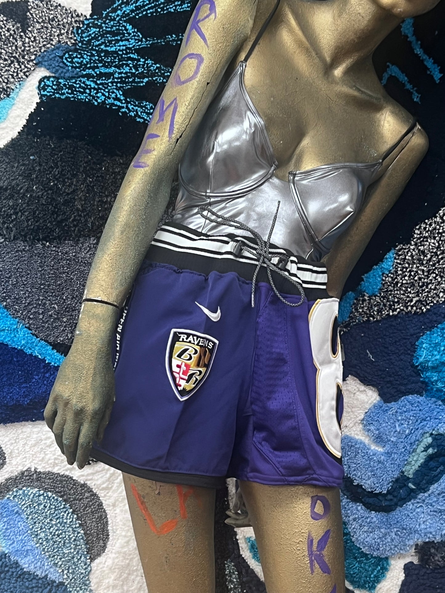 Upcyled Ravens jersey shorts medium