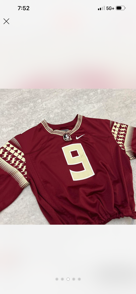 FSU upcycled cropped jersey size