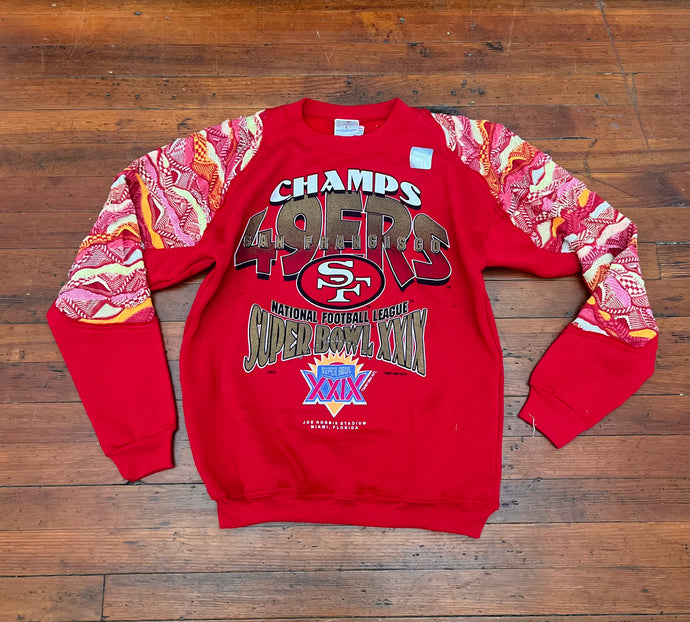 Up cycle vintage 49ers crewneck with Coogi accents