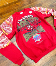 Load image into Gallery viewer, Up cycle vintage 49ers crewneck with Coogi accents