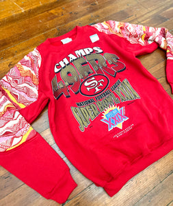 Up cycle vintage 49ers crewneck with Coogi accents