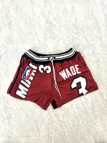 Up-cycled Miami Heat Wade jersey Shorts size Medium