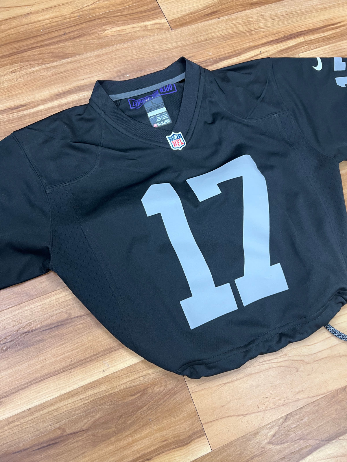 Upcyled Cropped Las Vegas Raiders Adams jersey size women small/Youth Large