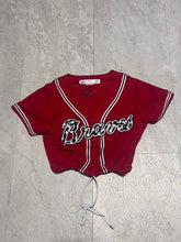 Load image into Gallery viewer, Cropped Atlanta Braves Jersey size xs