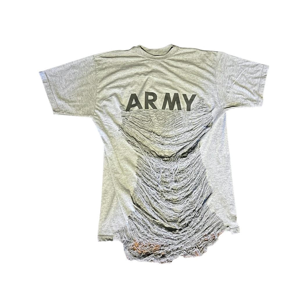 Short sleeve ARMY shredded T-shirt