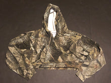 Load image into Gallery viewer, Up-cycled cropped hoodie with full cross zip