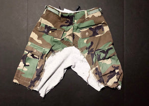 50/50 Woodland camo shorts/cotton shorts